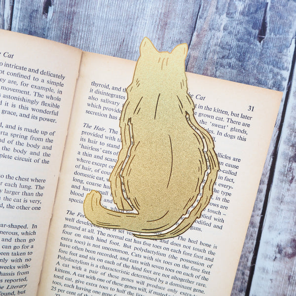 Cat Brass Bookmark