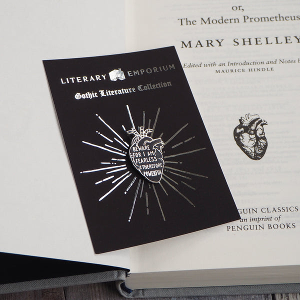 Frankenstein Anatomical Heart Enamel Pin - Gothic Literature Collection