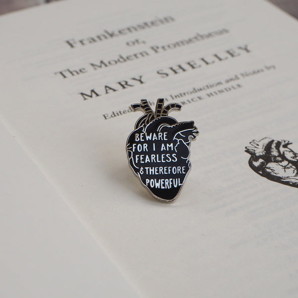Frankenstein Anatomical Heart Enamel Pin - Gothic Literature Collection