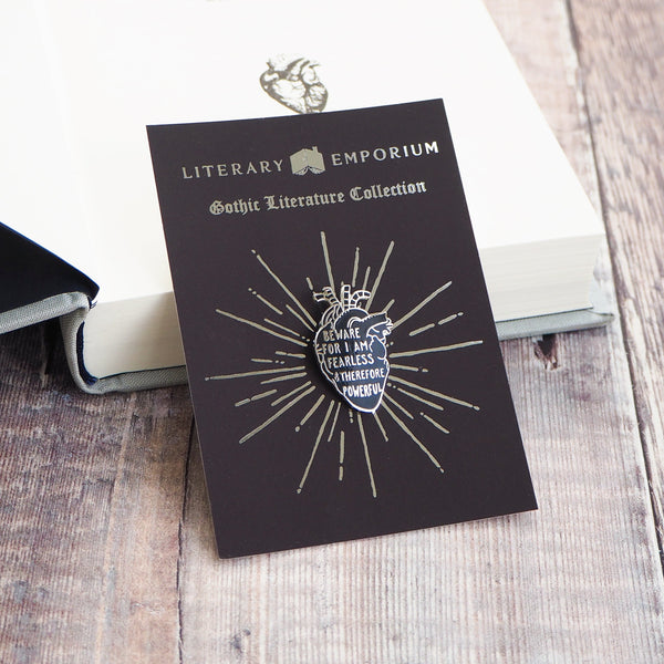 Frankenstein Anatomical Heart Enamel Pin - Gothic Literature Collection