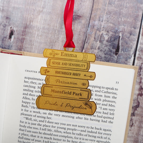 Jane Austen Brass Christmas Tree Decoration & Bookmark