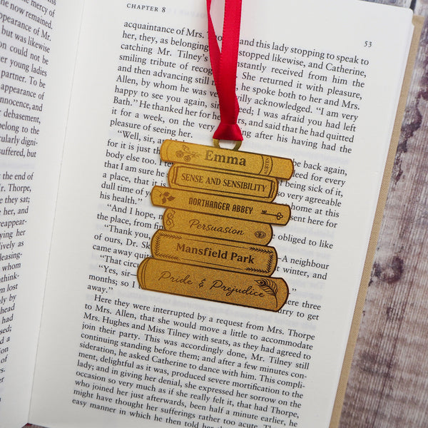 Jane Austen Brass Christmas Tree Decoration & Bookmark