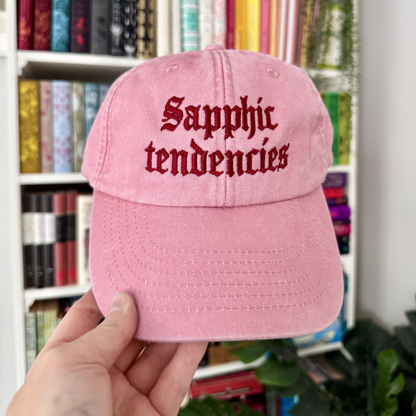 Sapphic Tendencies Embroidered Hat – Vintage Pink Cap