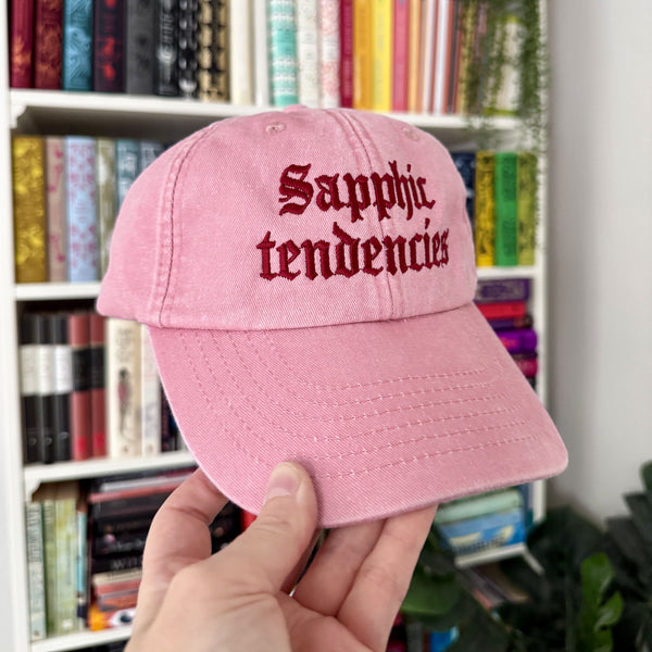 Sapphic Tendencies Embroidered Hat – Vintage Pink Cap