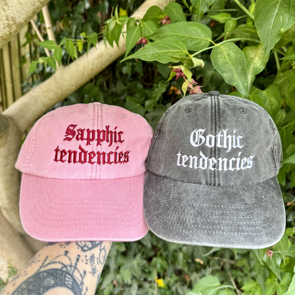 Sapphic Tendencies Embroidered Hat – Vintage Pink Cap