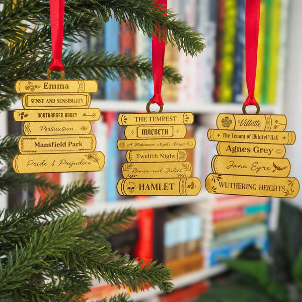 Brontë Sisters Brass Christmas Decoration & Bookmark