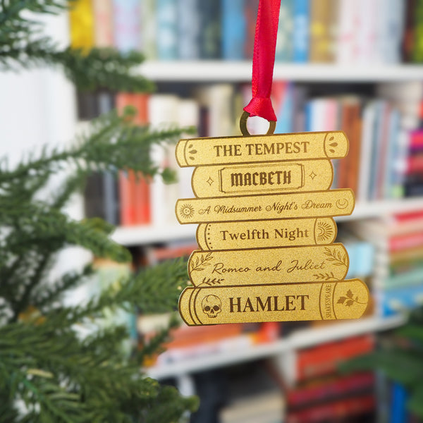 Shakespeare Brass Christmas Tree Decoration & Bookmark