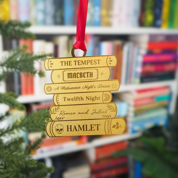 Shakespeare Brass Christmas Tree Decoration & Bookmark