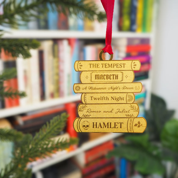 Shakespeare Brass Christmas Tree Decoration & Bookmark