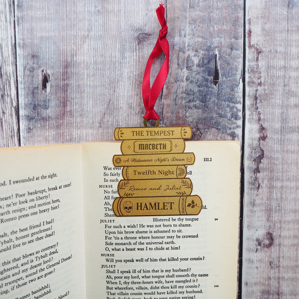 Shakespeare Brass Christmas Tree Decoration & Bookmark