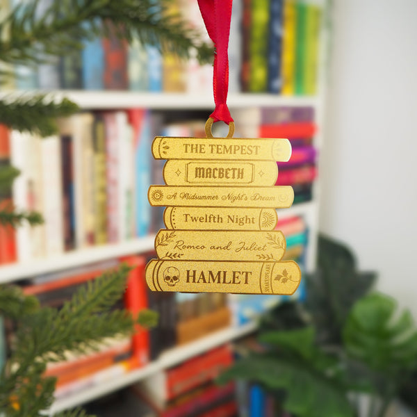 Shakespeare Brass Christmas Tree Decoration & Bookmark