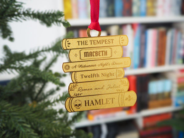 Shakespeare Brass Christmas Tree Decoration & Bookmark