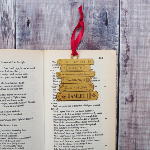 Shakespeare Brass Christmas Tree Decoration & Bookmark