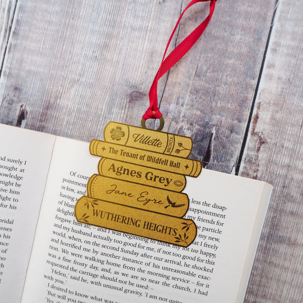 Brontë Sisters Brass Christmas Decoration & Bookmark