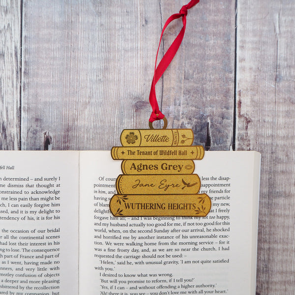 Brontë Sisters Brass Christmas Decoration & Bookmark