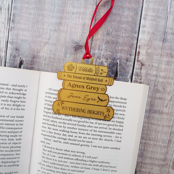 Brontë Sisters Brass Christmas Decoration & Bookmark