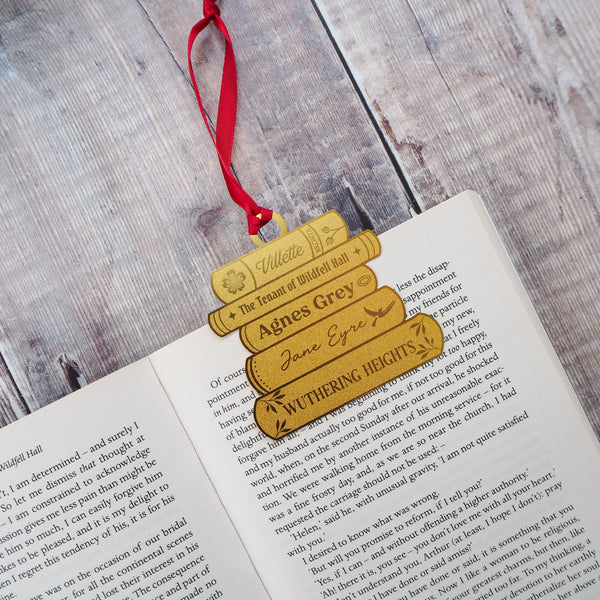 Brontë Sisters Brass Christmas Decoration & Bookmark