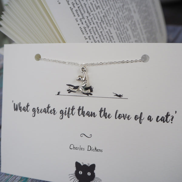 Charles Dickens Cat Lover Necklace