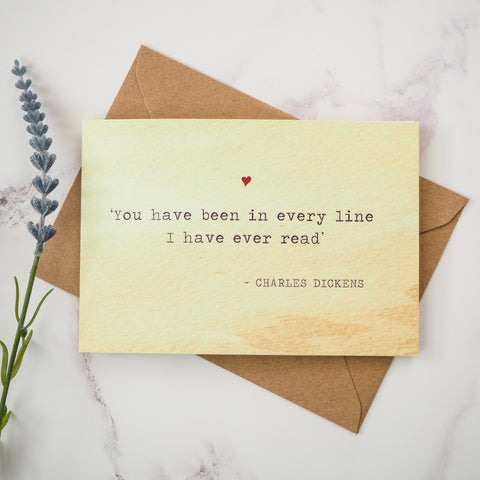 Literature Valentines Card Charles Dickens Quote