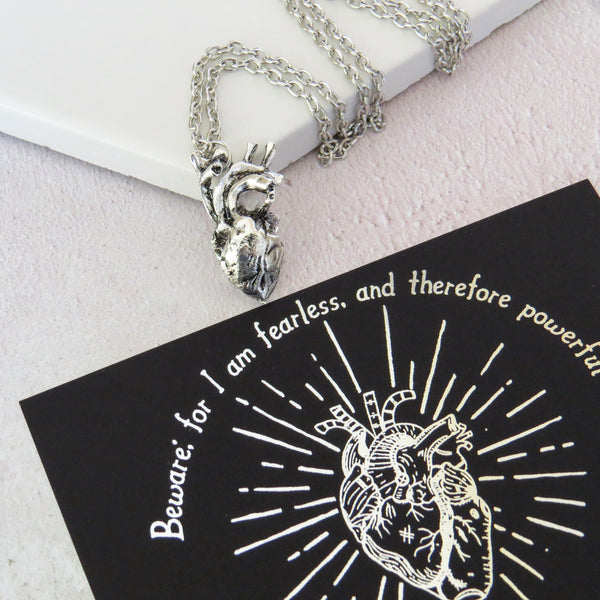 Frankenstein Anatomical Heart Necklace - Gothic Literature Collection