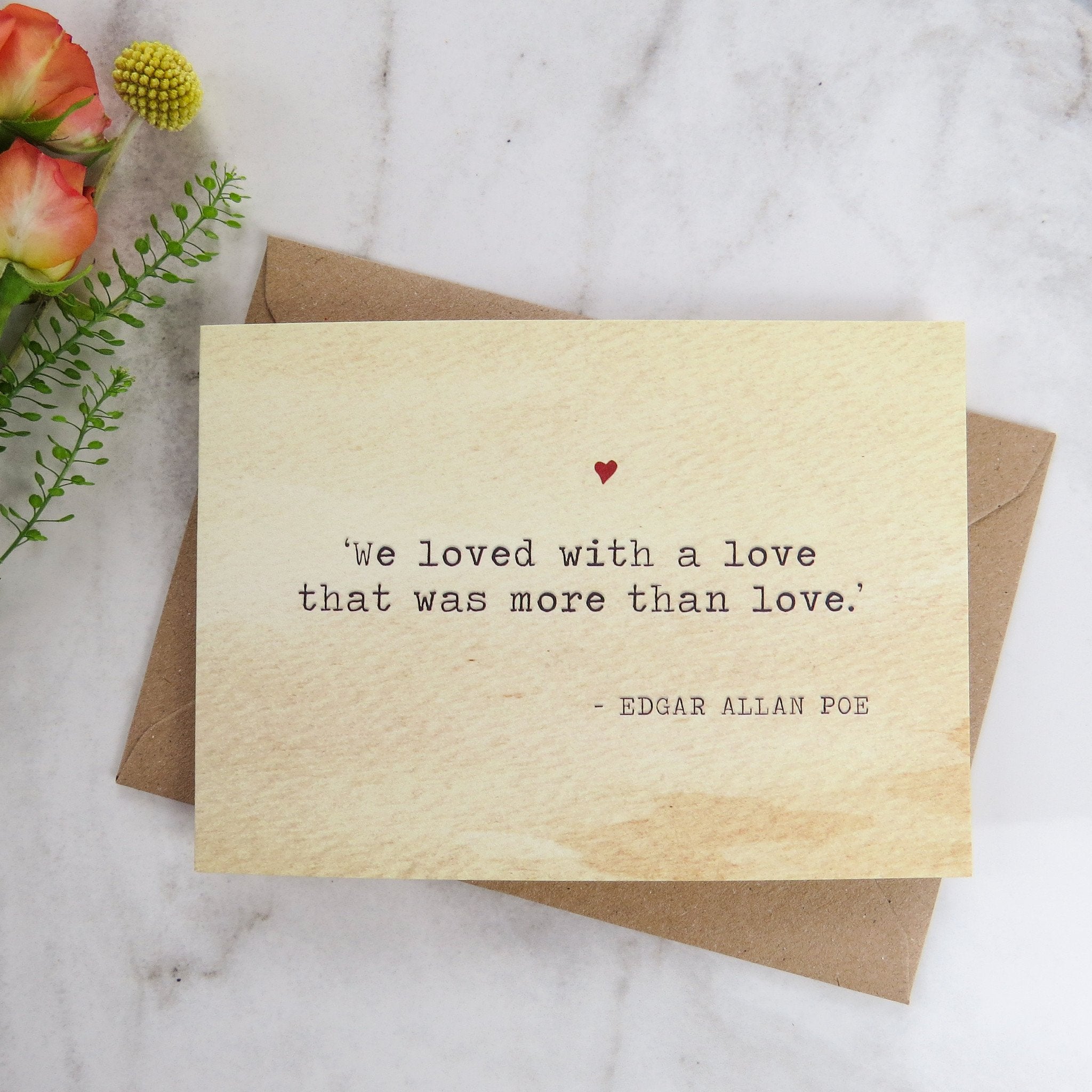 Literature Valentines Card Edgar Allan Poe Quote