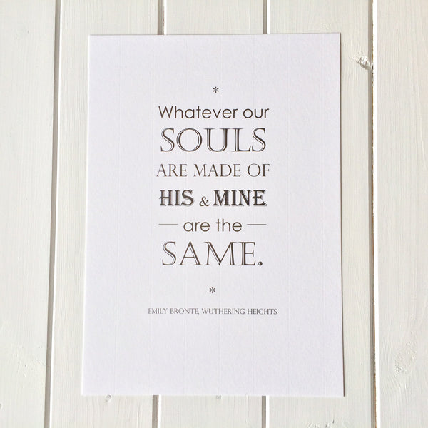 Wuthering Heights Quote Print