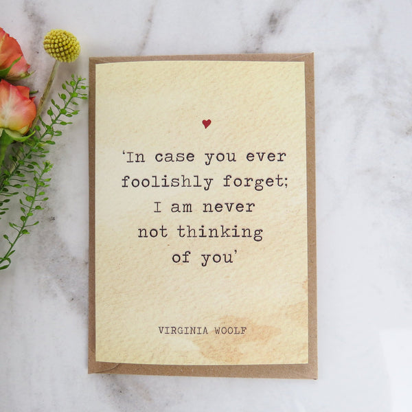 Literature Valentines Card Virginia Woolf Quote